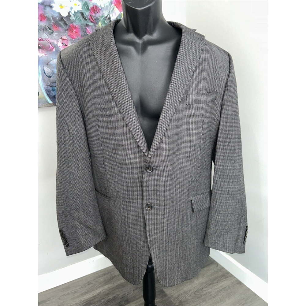 Lauren Ralph Lauren 46 R Charcoal Wool Two Button Jacket Vented FLAWED